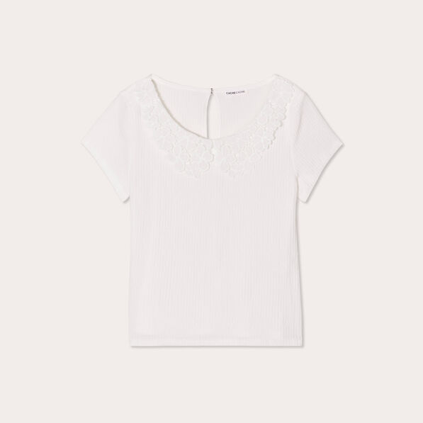t shirt manches courtes ecru femme T-shirt manches courtes ecru femme