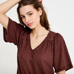 T-shirt manches courtes marron femme