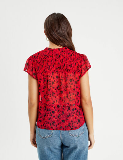 Blouse manches courtes rouge femme