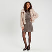 Robe patineuse col montant beige femme