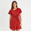 Robe évasée détail noeud vieux rose femme