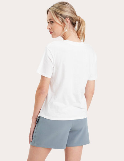 T-shirt manches courtes blanc femme