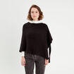 Poncho asymétrique noir femme