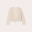 Gilet manches 3/4 ajouré ecru femme