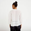 Blouse cintr&eacute;e col v manches 3/4 ecru femme