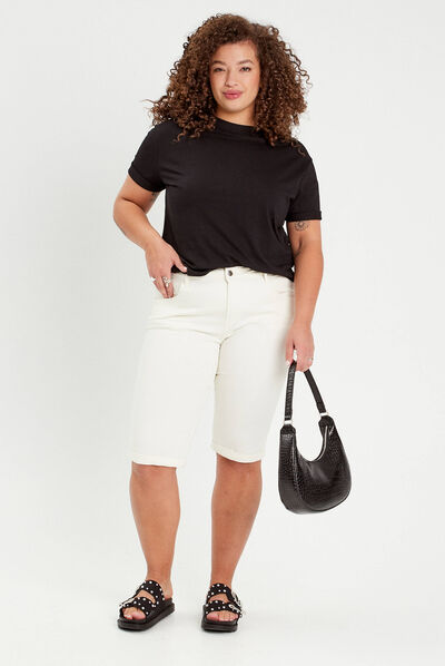 Pantacourt blanc femme