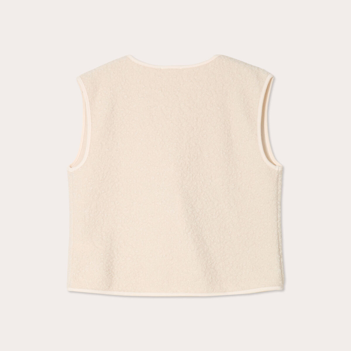 Gilet sans manches polaire ecru femme