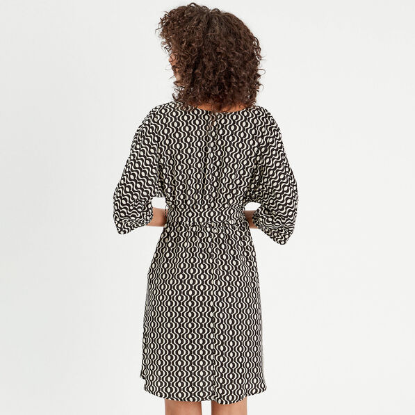 robe evasee manches 34 blanc femme Robe évasée manches 3/4 blanc femme