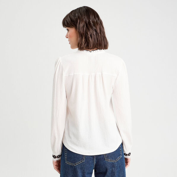 blouse manches longues ecru femme Blouse manches longues ecru femme