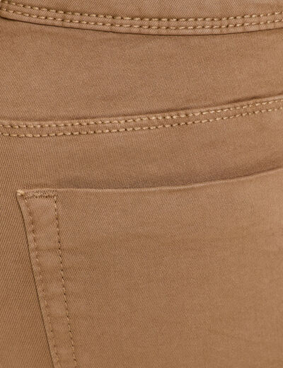 Jeans slim 5 poches beige femme