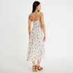 Robe d&eacute;collet&eacute; bretelles aspect dentelle beige clair femme