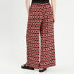 Pantalon large fluide rouge femme