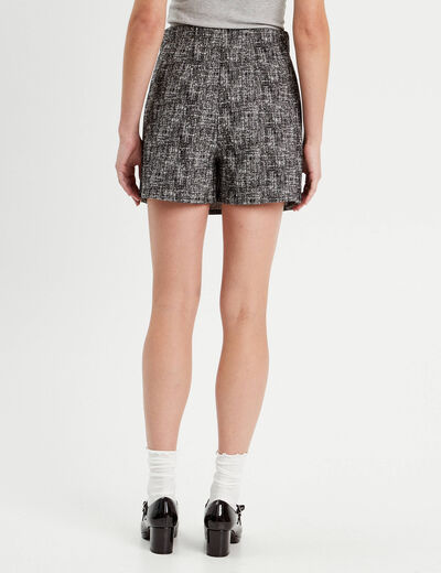 Jupe-short droite noir femme