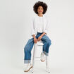 Veste blazer manches 3/4 ecru femme