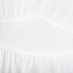 Blouse droite col v manches courtes ecru femme