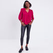 Blouse manches 3/4 rouge foncé femme