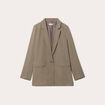 Veste blazer fluide vert kaki femme