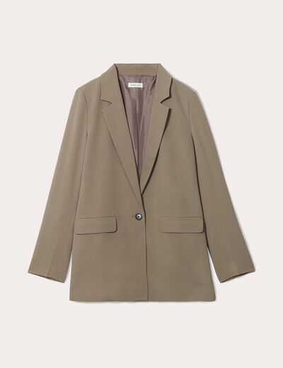 Veste blazer fluide vert kaki femme
