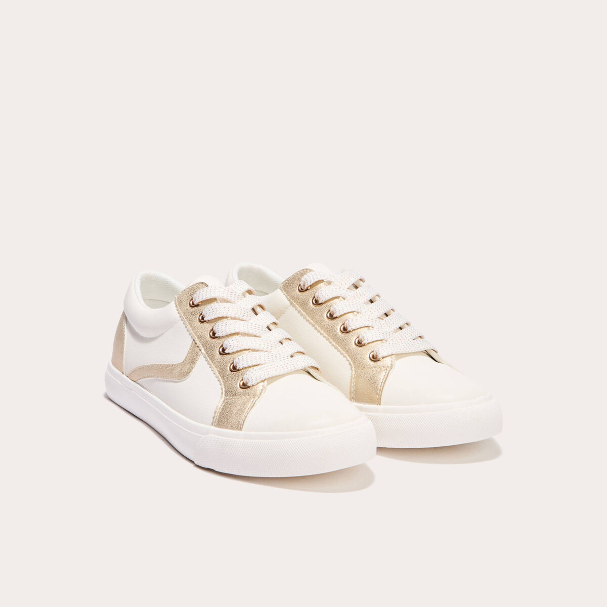 Sneakers plates ecru femme