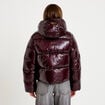 Doudoune bas resserr&eacute; manches longues violet fonc&eacute; femme