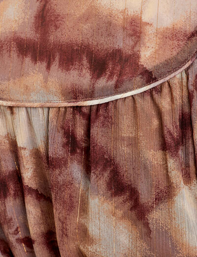 Robe évasée ceinturée marron femme