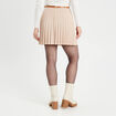Jupe évasée plissée ceinturée sable femme