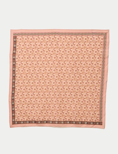 Foulard satin&eacute; soyeux vieux rose femme