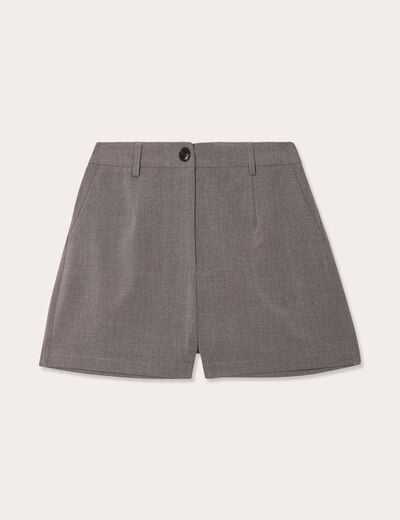 Short large avec pinces gris foncé femme