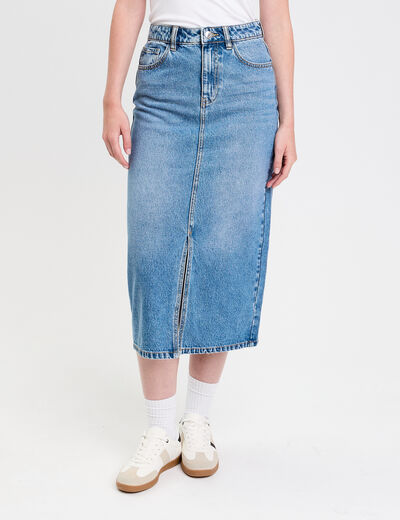 Jupe crayon taille standard denim double stone femme