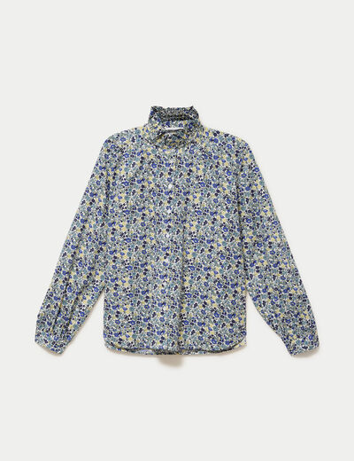 Chemise droite manches longues blanc femme