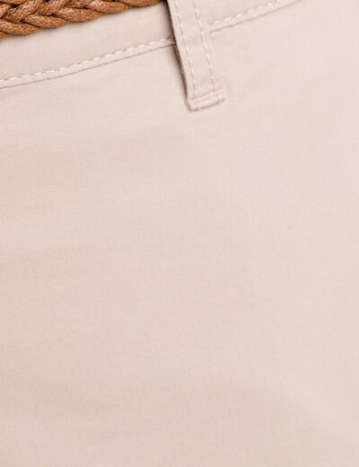Pantalon chino 7/8ème beige femme