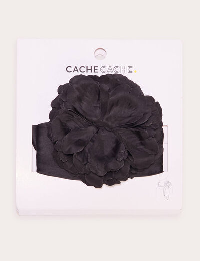 Foulard détail fleur noir femme