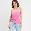 Bandeau ajusté sans manches dentelle rose femme