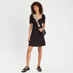 Robe droite avec noeud noir femme