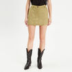 Jupe-short évasée suédine vert clair femme