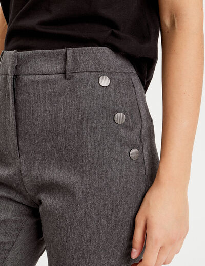 Pantalon flare pont gris foncé femme