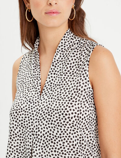 Blouse sans manches blanc femme