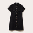 Robe droite boutonn&eacute;e noir femme