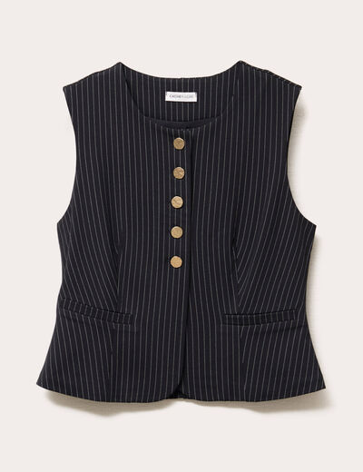 Veston sans manches noir femme