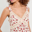 Robe longue évasée dentelle blanc femme