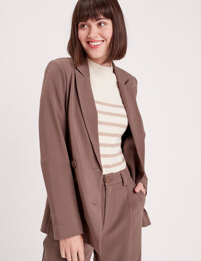 Veste esprit blazer droite taupe femme
