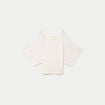 Pull ample manches courtes col rond ecru femme