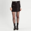 Jupe droite détails zippés noir femme