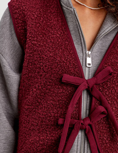 Gilet sans manches polaire prune femme