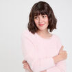 Pull manches longues rose pastel femme
