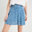 Jupe-short patineuse bleu clair femme