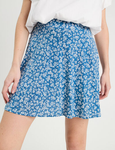 Jupe-short patineuse bleu clair femme
