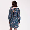 Robe droite dos nou&eacute; bleu p&eacute;trole femme