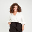Chemise manches longues contenant du lin ecru femme