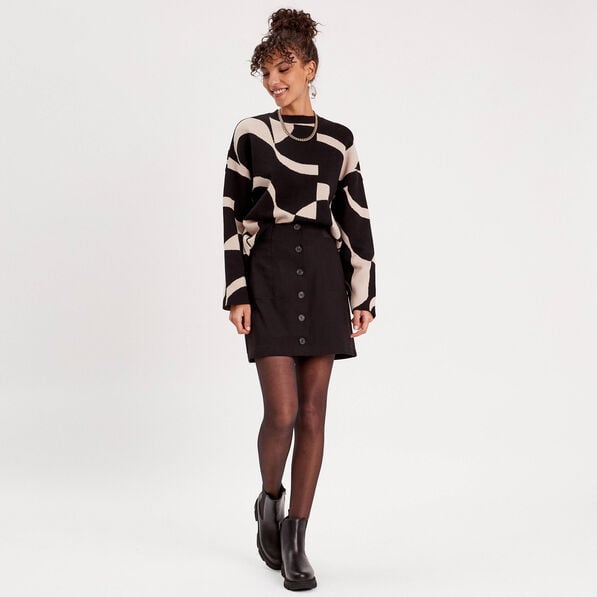 jupe droite boutonnee noir femme Jupe droite boutonnée noir femme